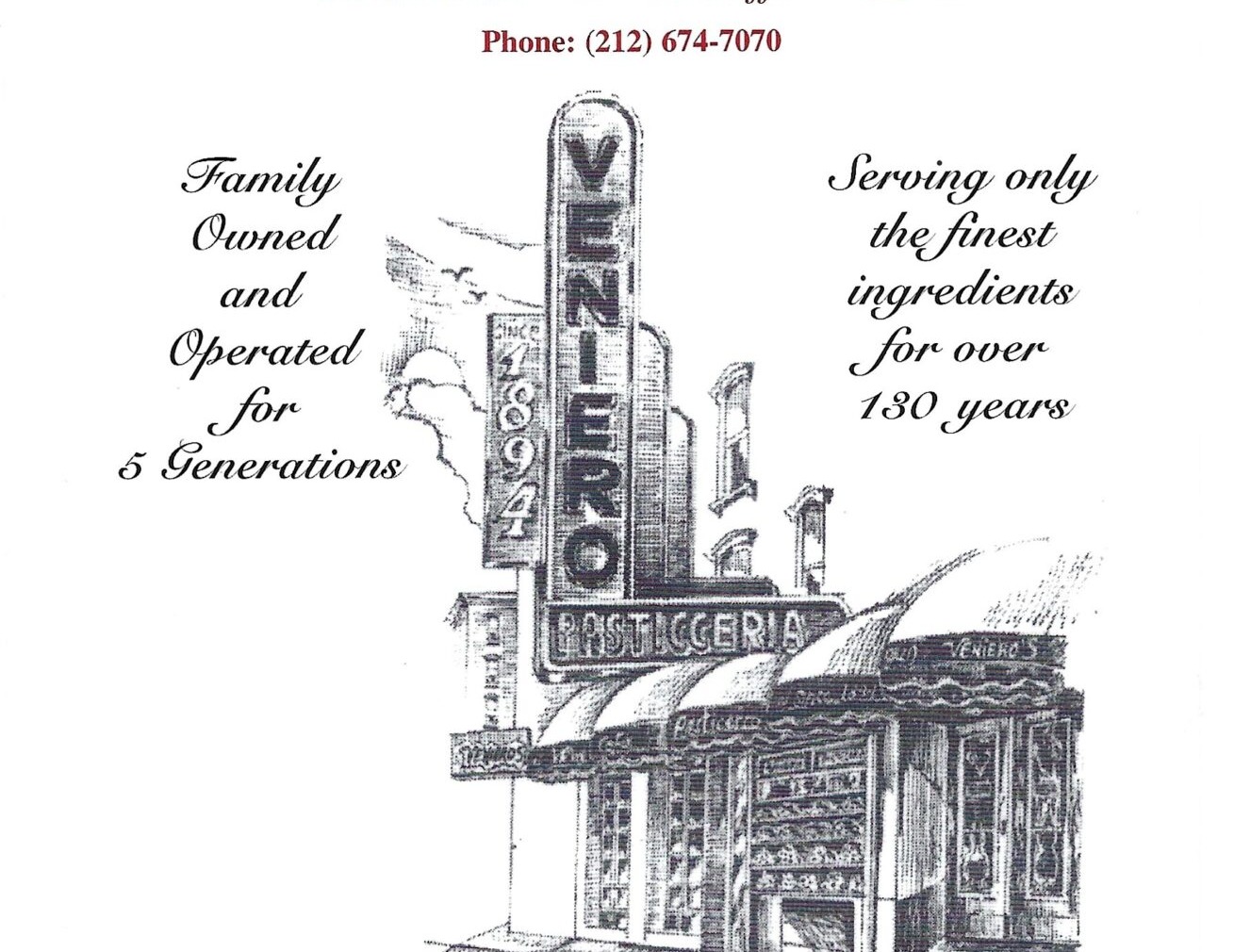 Veniero's storefront illustration